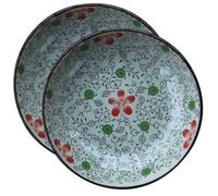 NMVAWIPT Set Di Piatti Piani Profondi In Ceramica Blu E Bianca Da 8 Pollici, Set 2 - Altezza, Forno A Microonde, Lavabile In Lavastoviglie(Color 3)