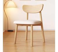 NMVAWIPT Set Di Sedie Da Pranzo In Legno Con Cuscino Del Sedile Antigraffio Spesso, Cucina Moderna Metà Secolo For Soggiorno, Sala D'attesa(Wood Color+White,4pcs)