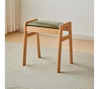 NMVAWIPT Sgabello Da Ingresso Rustico In Legno Massello, Poggiapiedi Multifunzionale Con Seduta Imbottita For Camera Letto, Soggiorno, Balcone(Dark Green-frame a,Large-Sakura)