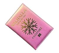 NMVAWIPT Vichinghi Custodia Per Passaporto, Viaggio Carta D'identità Custodia In Pelle Combo Per Le Donne Ragazze, Miti Nordici Amuleto Simbolo Valhalla Portafoglio Cover
