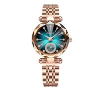 NN Ben Nevis Orologio da donna con elegante cinturino in pelle, alla moda, analogico, creativo, quadrante con diamanti, regalo per matrimonio, anniversario, compleanno, 04-verde-G, orologio donna