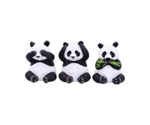 NN Designs Three Wise Pandas Bear Ornaments NUOVO