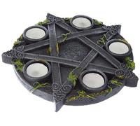 NN Designs Wiccan Pentagram Tea Light Holder Gothic Witch Candle Holder NUOVO