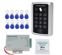 NN99 Lettore di schede tastiera RFID con sistema di alimentazione + pulsante di uscita della porta + 10 chiavi da 125 KHz No Electric Locks