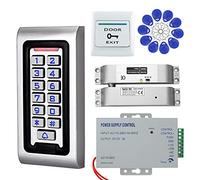 NN99 Sistema di controllo accessi per porte Tastiera RFID IP65 Impermeabile + Chiavistello a caduta elettrico + Alimentatore + portachiavi da 10 pezzi