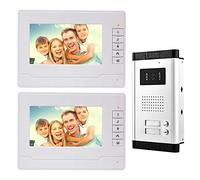 NN99 Videocitofono campanello citofono Kit sistema 7 pollici chiaro display IR Solo movimento porta visione notturna campanello 2 monitor per casa/appartamenti
