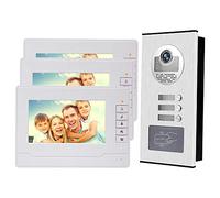 NN99 Videocitofono campanello citofono Kit sistema 7 pollici chiaro display RFID accesso telecamera citofono, IR visione notturna, handfree, max a 100 metri (1 Camera + 3 Screens)