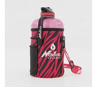 Nnavivva SPLENDID - Borraccia da palestra riutilizzabile, 2.2 litri, con coperchio in cannuccia e coperchio isolante, in plastica Tritan senza BPA, colore: Rosa fuoco nel coperchio della manica