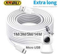 NNBILI Cavo di ricarica e dati micro USB super lungo da 1m a 14m, compatibile con Samsung e altri telefoni Android, fotocamere, monitor, power bank ecc. Compatibile con Samsung Galaxy S7/HTC, telefoni