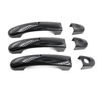NNBINK Compatibile con T5 T6 per Transporter per Caravelle per Caddy Van Lato Esterno Copertura della Maniglia della Portiera Dell'auto Trim Nero Lucido/Fibra di Carbonio Coprimaniglia Porte Auto(2)