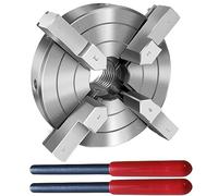 NNBWKIXI Set di mandrini per tornio da 10,2 cm, con 4 ganasce autocentranti per tornio filettato, 1 mandrino 8TPI per tornitura del legno