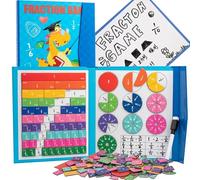 NNBWLMAEE 2026 New Magnetic Fraction Demonstration Book, 102 PCS Magnetic Fraction Tiles & Fractions Circles for Kids, Educational Puzzle Math Fractions Manipulatives Disc Set for Ages 3-7 (E)