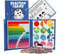 NNBWLMAEE 2026 New Magnetic Fraction Demonstration Book, 102 PCS Magnetic Fraction Tiles & Fractions Circles for Kids, Educational Puzzle Math Fractions Manipulatives Disc Set for Ages 3-7 (A)