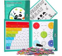 NNBWLMAEE 2026 New Magnetic Fraction Demonstration Book, 102 PCS Magnetic Fraction Tiles & Fractions Circles for Kids, Educational Puzzle Math Fractions Manipulatives Disc Set for Ages 3-7 (D)
