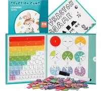 NNBWLMAEE 2026 New Magnetic Fraction Demonstration Book, 102 PCS Magnetic Fraction Tiles & Fractions Circles for Kids, Educational Puzzle Math Fractions Manipulatives Disc Set for Ages 3-7 (F)
