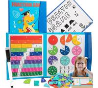 NNBWLMAEE 2026 New Magnetic Fraction Demonstration Book for Kids, 102 PCS Magnetic Fraction Tiles & Fractions Circles, Educational Puzzle Math Manipulatives Disc Set for Classroom Homeschool (E)