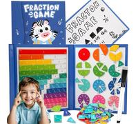 NNBWLMAEE 2026 New Magnetic Fraction Demonstration Book for Kids, 102 PCS Magnetic Fraction Tiles & Fractions Circles, Educational Puzzle Math Manipulatives Disc Set for Early Math Skills (A)