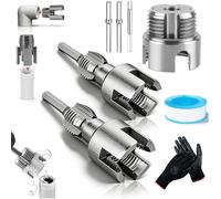 NNBWLMAEE 4 in 1 Water Pipe Wrench, 2026 New Upgrade Integrated Internal & External Pipe Threading Tool, 4 in 1 Pipes Threader, 1/2'' 3/4'' 1'' PVC Thread Maker Tool Fits All Threads (Mix)