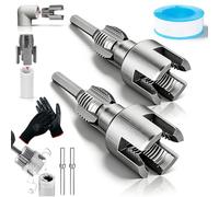 NNBWLMAEE 4 in 1 Water Pipe Wrench, 2026 New Upgrade Integrated Internal & External Pipe Threading Tool, 4 in 1 Pipes Threader, 1/2'' 3/4'' 1'' PVC Thread Maker Tool Fits All Threads (1/2"+3/4")