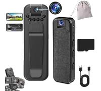 NNBWLMAEE Boundbreed Camera, Wearable Body Cam with Night-Vision & 180 Rotation Lens, HD 1080p Rechargeable Mini Body Camera, with Memory Card, for Sport Delivery Travel Camping Cycling (WiFi,64G)
