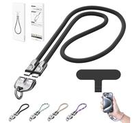 NNBWLMAEE C to C 240W Charging Cable with Wearable Bracelet Design, 5A Fast Charging Cable with Wrist Strap Lanyard, 47/11.8In 240w Fast Charging USB C to USB C Cables, for Tablet, Phone (Black,47in)