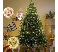 NNBWLMAEE Cascading Twinkle Lights for Christmas Tree, 2026 Upgrade Christmas Tree Waterfall Lights with Ring, 8 Modes 100-600 LED Firefly Twinkle String, for Indoor Outdoor Decor (White,32.8ft 100)