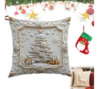 NNBWLMAEE Christmas Cushion Covers Set of 4, 2026 New Christmas Themed Cushion Cover, Soft Comfortable Single Side Printing Decorative Cushions, for Home Living Room (Christmas tree,19.6 * 19.6in)