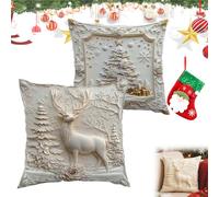 NNBWLMAEE Christmas Cushion Covers Set of 4, 2026 New Christmas Themed Cushion Cover, Soft Comfortable Single Side Printing Decorative Cushions, for Home Living Room (2PCS-3,15.7 * 17.7in)