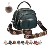 NNBWLMAEE Easiotward Crossbody Bag, Classic Multifunctional Compartments Adjustable Wide Shoulder Purses, Leather Handbag (Green)