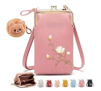 NNBWLMAEE Forever Savour Women Sling Cross, with Mobile Cell Phone Holder, Forever Savour Mobile Phone Bag, Women Sling Cross-Body Wallet for Travel, Cell Phone Handbags with Card Slots (F)