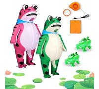 NNBWLMAEE Frog Costume Inflatable, Blow up Frog Costume Adult, Adult/Child with Air Pump for Halloween Cosplay Party, Full Body Frogs man Character (mix,S)