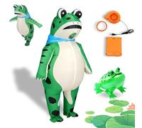 NNBWLMAEE Frog Costume Inflatable, Funny Full Body Frog Suit, Blow up Costume Full Body Halloween Frog, Suitable for Birthday, Halloween Party, Mardi Gras (Green,XS:47.24in-55.12in)