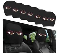 NNBWLMAEE Funny Cartoon Car Headrest Covers, Breathable Elastic Halloween Headrest Covers, ig Eyes Car Seat Protector Cover, Cute Cheerful Face Auto Seat Covers for Road Trips, Parties (B-3pair)