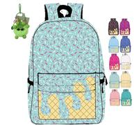 NNBWLMAEE Ice Cream Drip Kids Canvas Backpack, Ice Cream Backpack Cute Shoulder Backpacks, with Side Pockets, Use Travel, Hiking, Camping for Boys Girls (green)