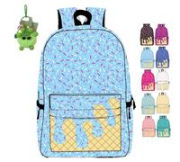 NNBWLMAEE Ice Cream Drip Kids Canvas Backpack, Ice Cream Backpack Cute Shoulder Backpacks, with Side Pockets, Use Travel, Hiking, Camping for Boys Girls (Light blue)