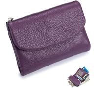 NNBWLMAEE Joyfullygo Wallet, Unisex Pebble Leather Wallet, with Credit Card Holder, Coin Holder, Soft Portable, Large Capacity (A-16)