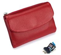 NNBWLMAEE Joyfullygo Wallet, Unisex Pebble Leather Wallet, with Credit Card Holder, Coin Holder, Soft Portable, Large Capacity (A-13)