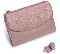 NNBWLMAEE Joyfullygo Wallet, Unisex Pebble Leather Wallet, with Credit Card Holder, Coin Holder, Soft Portable, Large Capacity (A-20)