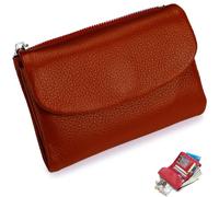 NNBWLMAEE Joyfullygo Wallet, Unisex Pebble Leather Wallet, with Credit Card Holder, Coin Holder, Soft Portable, Large Capacity (A-8)