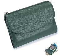 NNBWLMAEE Joyfullygo Wallet, Unisex Pebble Leather Wallet, with Credit Card Holder, Coin Holder, Soft Portable, Large Capacity (A-17)