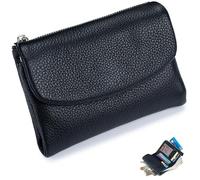 NNBWLMAEE Joyfullygo Wallet, Unisex Pebble Leather Wallet, with Credit Card Holder, Coin Holder, Soft Portable, Large Capacity (A-12)