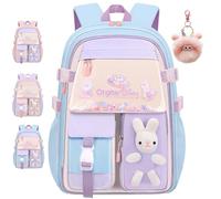 NNBWLMAEE Kawaii Bunny School Backpack for Girls, Bad Bunny Backpack for Girls, Large Capacity Waterproof Kawaii Bookbag, Back to School (Blue-M)