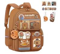 NNBWLMAEE Large Capacity Fashionable Capybara Cartoon Backpack, Capybara Backpack for Girls Boys, to School Supplies Stationary Gifts for Kids Students (A-2)
