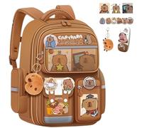 NNBWLMAEE Large Capacity Fashionable Capybara Cartoon Backpack, Capybara Backpack for Girls Boys, to School Supplies Stationary Gifts for Kids Students (A-5)