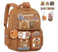 NNBWLMAEE Large Capacity Fashionable Capybara Cartoon Backpack, Capybara Backpack for Girls Boys, to School Supplies Stationary Gifts for Kids Students (A-4)