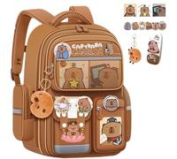 NNBWLMAEE Large Capacity Fashionable Capybara Cartoon Backpack, Capybara Backpack for Girls Boys, to School Supplies Stationary Gifts for Kids Students (A-6)