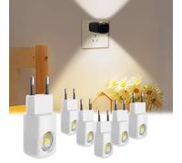 NNBWLMAEE LED Wall Socket Night Light, Mini LED Night Light Plug in Wall, Dusk to Dawn Sensor Mood Lighting, 360° Adjustable, 3000k Soft White, for Bedroom Bathroom Stairs Hallway (6B,Warm light)