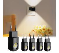 NNBWLMAEE LED Wall Socket Night Light, Mini LED Night Light Plug in Wall, Dusk to Dawn Sensor Mood Lighting, 360° Adjustable, 3000k Soft White, for Bedroom Bathroom Stairs Hallway (4A,Warm light)