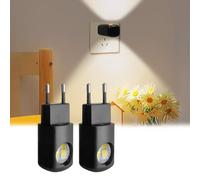 NNBWLMAEE LED Wall Socket Night Light, Mini LED Night Light Plug in Wall, Dusk to Dawn Sensor Mood Lighting, 360° Adjustable, 3000k Soft White, for Bedroom Bathroom Stairs Hallway (2A,Warm light)