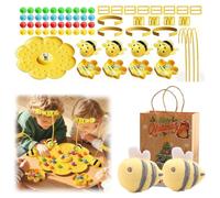 NNBWLMAEE Magnetic Bee String Game, Colorful Multifunctional Magnetic Bee Toy String Game, Funny Busy Bees Games, Enjoy Interacting with Family for Party Outdoor Backyard Travel Camping (4 Players)